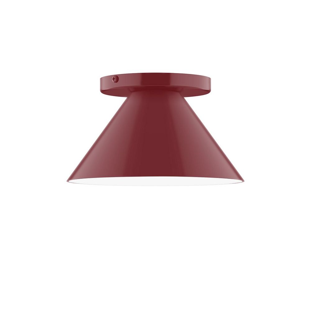 Montclair Lightworks FMD421-55 8" Axis Mini Cone Flush Mount Barn Red Finish